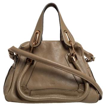 Pre Owned Chloe Beige Leather Small Paraty Shoulder Bag
