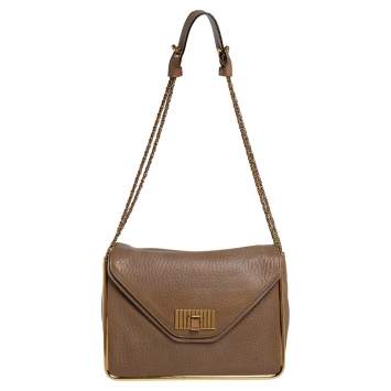Pre Owned Chloe Beige Leather Medium Sally Flap Shoulder Bag