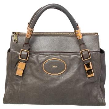 Pre Owned Chloé Grey Leather Satchel