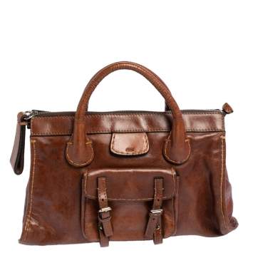 Pre Owned Chloe Brown Leather Edith Tote