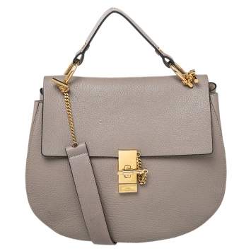 Pre Owned Chloe Grey Leather Medium Drew Shoulder Bag