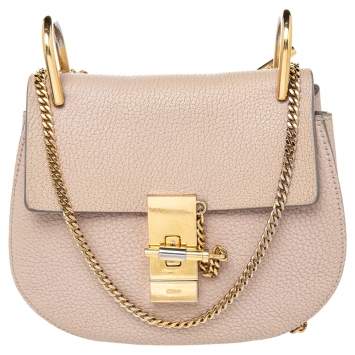 Pre Owned Chloé Beige Leather Small Drew Shoulder Bag