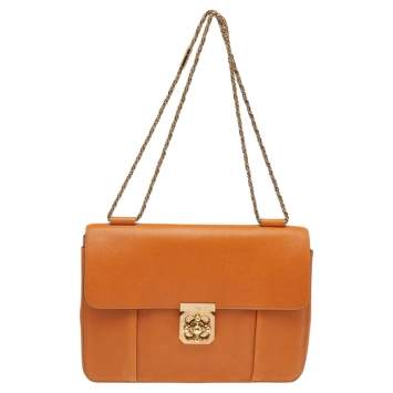 Pre Owned Chloe Tan Leather Large Elsie Shoulder Bag