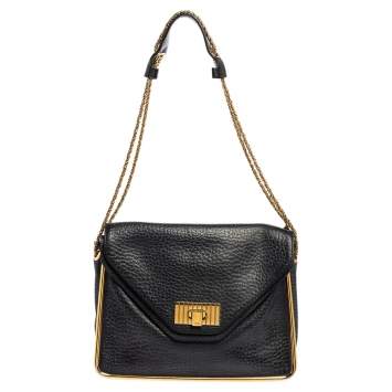 Pre Owned Chloe Black Leather Medium Sally Flap Shoulder Bag
