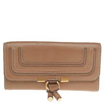 Pre Owned Chloe Beige Leather Marcie Long Wallet