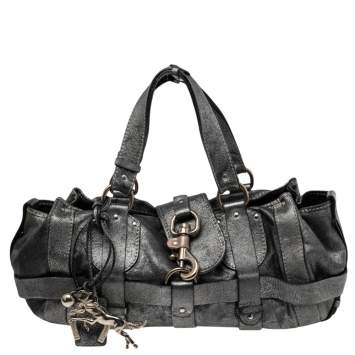 مملوكة مسبقًا Chloe Silver Leather Kerala Equipped Satchel