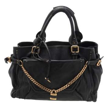 مملوكة مسبقًا Chloe Black Leather Capsule Paddington Satchel