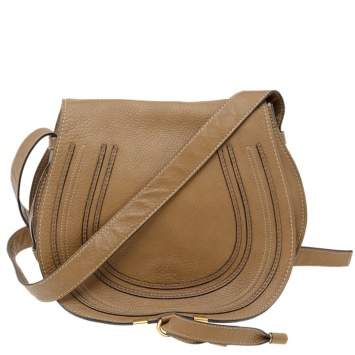 Pre Owned Chloe Brown Leather Medium Marcie Crossbody Bag