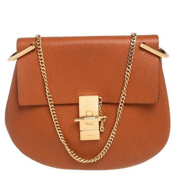 Pre Owned Chloe Tan Leather Medium Drew Shoulder Bag