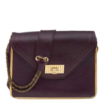 مملوكة مسبقًا Chloe Purple Leather Sally Medium Shoulder Bag