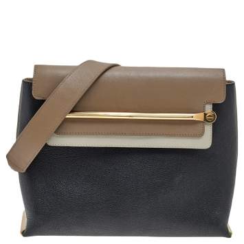 Pre Owned Chloe Tri Color Leather Medium Clare Shoulder Bag