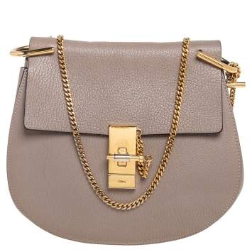 Pre Owned Chloe Grey Leather Medium Drew Shoulder Bag