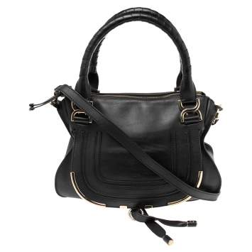 Pre Owned Chloe Black Leather Medium Marcie Shoulder Bag