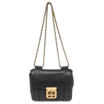 Pre Owned Chloe Black Leather Small Elsie Shoulder Bag