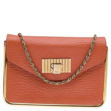 Pre Owned Chloe Orange Leather Small Sally Shoulder Bag