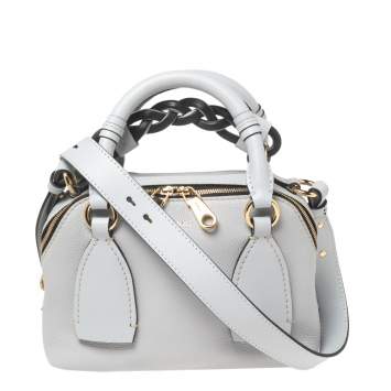 Pre Owned Chloe Light Blue Leather Small Daria Shoulder Bag