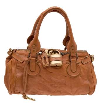 Pre Owned Chloe Rust Orange Leather Medium Paddington Satchel