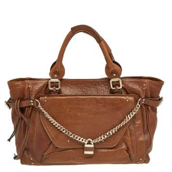 Pre Owned Chloe Brown Leather Paddington Capsule Tote