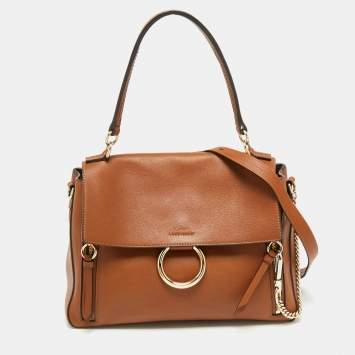 Pre Owned Chloe Brown Leather and Suede Medium Faye Day Top Handle Bag