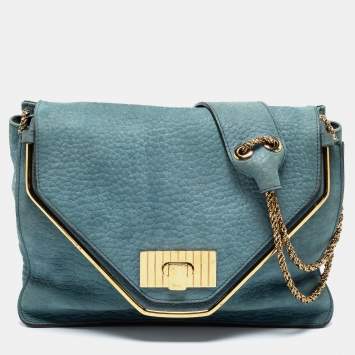 مملوكة مسبقًا Chloe Blue Leather Medium Sally Shoulder Bag