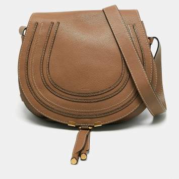 Pre Owned Chloe Brown Leather Medium Marcie Crossbody Bag