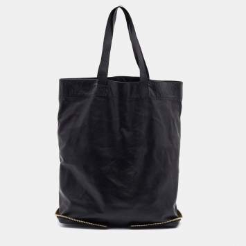 Pre Owned Chloe Black Leather Chain Detail Tote