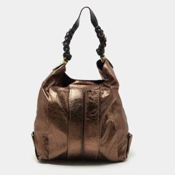 Pre Owned Chloe Metallic Bronze Leather Hobo