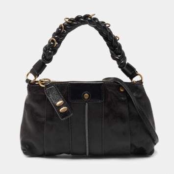 Pre Owned Chloe Black Leather Zip Hobo