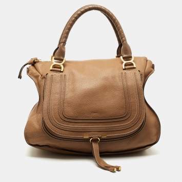 Pre Owned Chloe Beige Leather Large Marcie Shoulder Bag
