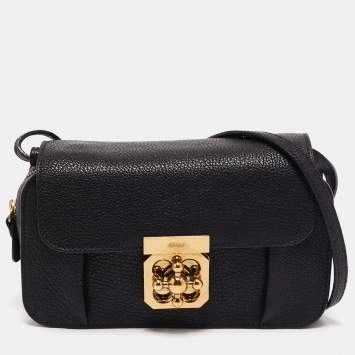 Pre Owned Chloe Black Leather Elsie Crossbody Bag