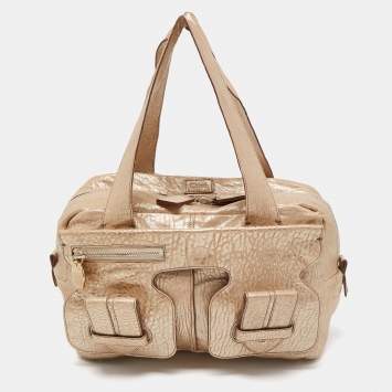 Pre Owned Chloe Gold Leather Saskia Satchel