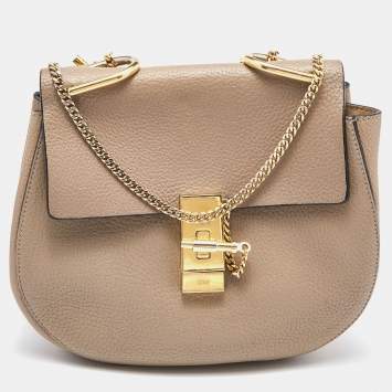 Pre Owned Chloe Beige Leather Medium Drew Shoulder Bag