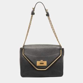 Pre Owned Chloe Black Leather Medium Sally Flap Shoulder Bag