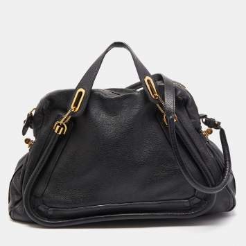 مملوكة مسبقًا Chloe Black Leather Large Paraty Shoulder Bag