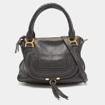 Pre Owned Chloe Black Leather Medium Marcie Shoulder Bag