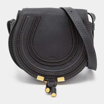 Pre Owned Chloe Black Leather Mini Marcie Crossbody Bag
