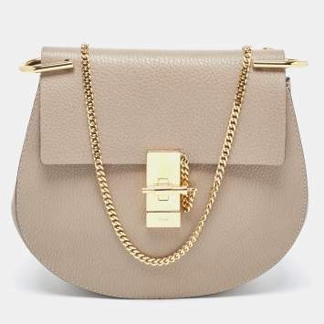 Pre Owned Chloé  Beige Leather Medium Drew Shoulder Bag