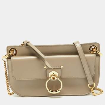 مملوكة مسبقًا Chloe Grey Leather Tess Crossbody Bag