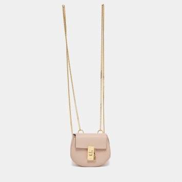 Pre Owned Chloé  Blush Pink Leather Mini Drew Backpack