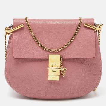 Pre Owned Chloe Pink Leather Medium Drew Shoulder Bag