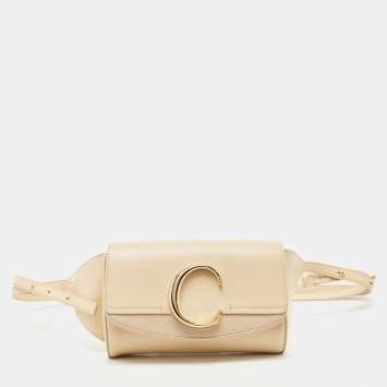 Pre Owned Chloe Cream Leather and Suede Chloe C Belt Bag