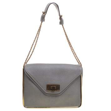 Pre Owned Chloe Grey Pebbled Leather Medium Sally Flap Shoulder Bag