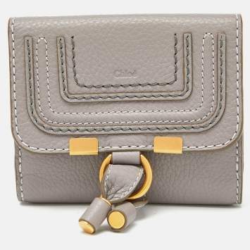 Pre Owned Chloe Grey Leather Marcie Compact Wallet