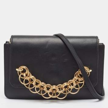 Pre Owned Chloe Black Leather Drew Bijou Clutch