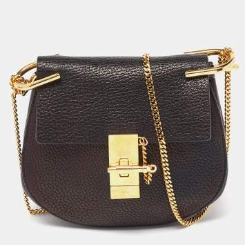 Pre Owned Chloe Black Leather Small Drew Shoulder Bag