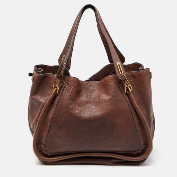 Pre Owned Chloe Brown Leather Large Paraty Satchel