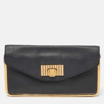 Pre Owned Chloe Black Leather Sally Clutch