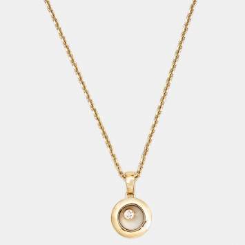 Pre Owned Chopard Happy Diamonds  Icon 18k Yellow Gold Pendand Necklace