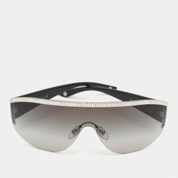 Pre Owned Chopard Black Gradient MOD. 4232-B Crystals Shield Sunglasses