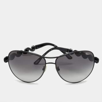 Chopard Black Tone/Grey Gradient Embellished Swirl SCH803S Aviator Sunglasses